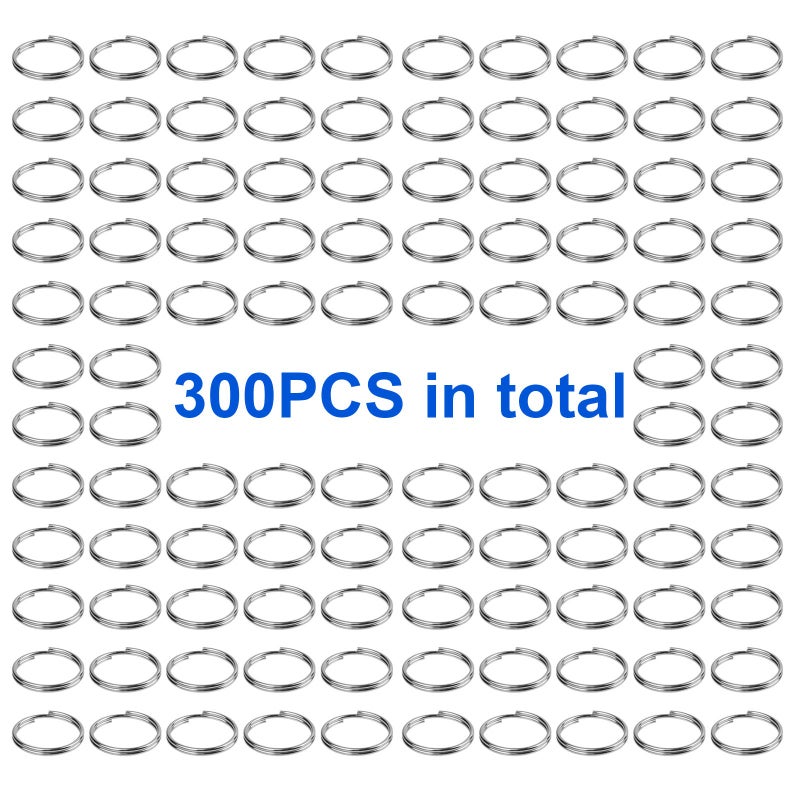 WUBOECE 300 PCS 14mm Metal Split Ring Nickel Plated Small Key Chain Ring Part for Connecting Clasps Charms Links and Ornament Crafts, Silver - Image 2